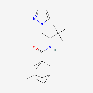 molecular formula C20H31N3O B4337840 N-[2,2-dimethyl-1-(1H-pyrazol-1-ylmethyl)propyl]-1-adamantanecarboxamide 