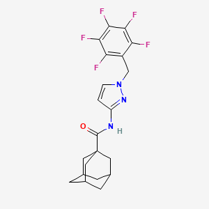 molecular formula C21H20F5N3O B4337848 N-[1-(2,3,4,5,6-PENTAFLUOROBENZYL)-1H-PYRAZOL-3-YL]-1-ADAMANTANECARBOXAMIDE 