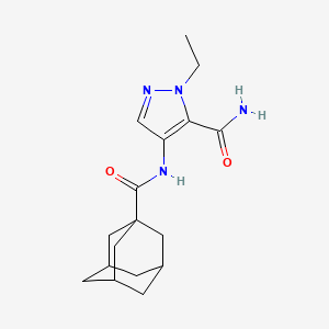 molecular formula C17H24N4O2 B4337856 4-[(1-adamantylcarbonyl)amino]-1-ethyl-1H-pyrazole-5-carboxamide 