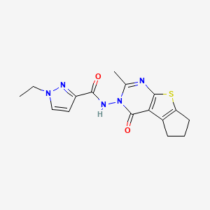 1-ETHYL-N~3~-[2-METHYL-4-OXO-6,7-DIHYDRO-4H-CYCLOPENTA[4,5]THIENO[2,3-D]PYRIMIDIN-3(5H)-YL]-1H-PYRAZOLE-3-CARBOXAMIDE