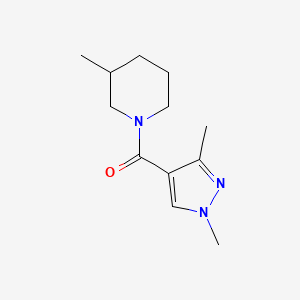 molecular formula C12H19N3O B4337915 1-[(1,3-dimethyl-1H-pyrazol-4-yl)carbonyl]-3-methylpiperidine 