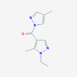 molecular formula C11H14N4O B4338017 (1-ethyl-5-methyl-1H-pyrazol-4-yl)(4-methyl-1H-pyrazol-1-yl)methanone 