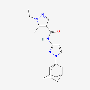 molecular formula C20H27N5O B4338018 N-[1-(1-adamantyl)-1H-pyrazol-3-yl]-1-ethyl-5-methyl-1H-pyrazole-4-carboxamide 