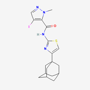 molecular formula C18H21IN4OS B4338026 N-[4-(1-adamantyl)-1,3-thiazol-2-yl]-4-iodo-1-methyl-1H-pyrazole-5-carboxamide 