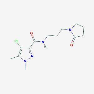 molecular formula C13H19ClN4O2 B4338043 4-chloro-1,5-dimethyl-N-[3-(2-oxo-1-pyrrolidinyl)propyl]-1H-pyrazole-3-carboxamide 