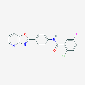 molecular formula C19H11ClIN3O2 B433806 2-chloro-5-iodo-N-(4-[1,3]oxazolo[4,5-b]pyridin-2-ylphenyl)benzamide CAS No. 328566-81-0