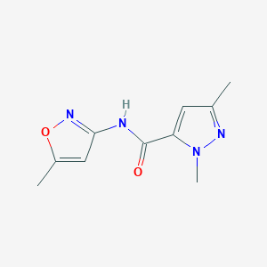 molecular formula C10H12N4O2 B4338069 1,3-dimethyl-N-(5-methyl-3-isoxazolyl)-1H-pyrazole-5-carboxamide 