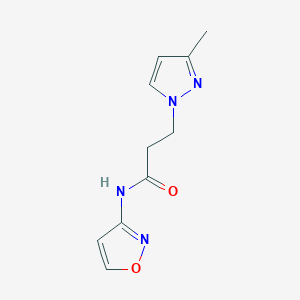 molecular formula C10H12N4O2 B4338072 N-(3-ISOXAZOLYL)-3-(3-METHYL-1H-PYRAZOL-1-YL)PROPANAMIDE 