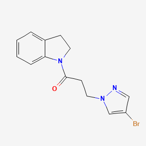 molecular formula C14H14BrN3O B4338079 3-(4-BROMO-1H-PYRAZOL-1-YL)-1-(2,3-DIHYDRO-1H-INDOL-1-YL)-1-PROPANONE 