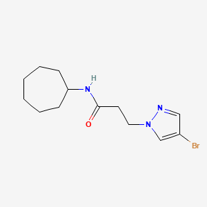 molecular formula C13H20BrN3O B4338084 3-(4-bromo-1H-pyrazol-1-yl)-N-cycloheptylpropanamide 