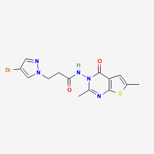 molecular formula C14H14BrN5O2S B4338091 3-(4-BROMO-1H-PYRAZOL-1-YL)-N-[2,6-DIMETHYL-4-OXOTHIENO[2,3-D]PYRIMIDIN-3(4H)-YL]PROPANAMIDE 