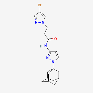 molecular formula C19H24BrN5O B4338129 N-[1-(1-adamantyl)-1H-pyrazol-3-yl]-3-(4-bromo-1H-pyrazol-1-yl)propanamide 