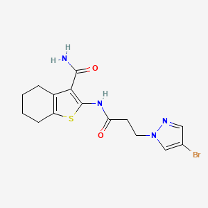 2-{[3-(4-bromo-1H-pyrazol-1-yl)propanoyl]amino}-4,5,6,7-tetrahydro-1-benzothiophene-3-carboxamide