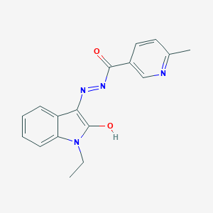 molecular formula C17H16N4O2 B433815 N'-(1-ethyl-2-oxo-1,2-dihydro-3H-indol-3-ylidene)-6-methylnicotinohydrazide CAS No. 328543-30-2