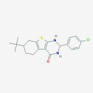 molecular formula C20H23ClN2OS B433816 7-tert-butyl-2-(4-chlorophenyl)-2,3,5,6,7,8-hexahydro[1]benzothieno[2,3-d]pyrimidin-4(1H)-one CAS No. 303131-18-2