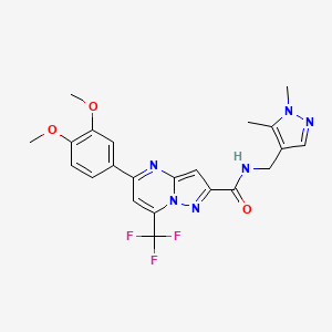 5-(3,4-dimethoxyphenyl)-N-[(1,5-dimethyl-1H-pyrazol-4-yl)methyl]-7-(trifluoromethyl)pyrazolo[1,5-a]pyrimidine-2-carboxamide