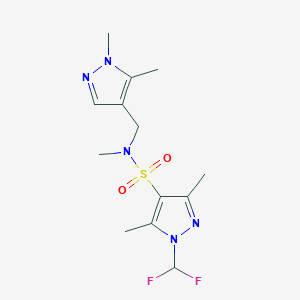 molecular formula C13H19F2N5O2S B4338185 1-(difluoromethyl)-N-[(1,5-dimethyl-1H-pyrazol-4-yl)methyl]-N,3,5-trimethyl-1H-pyrazole-4-sulfonamide 