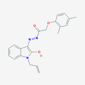 molecular formula C21H21N3O3 B433820 N'-(1-allyl-2-oxo-1,2-dihydro-3H-indol-3-ylidene)-2-(2,4-dimethylphenoxy)acetohydrazide 