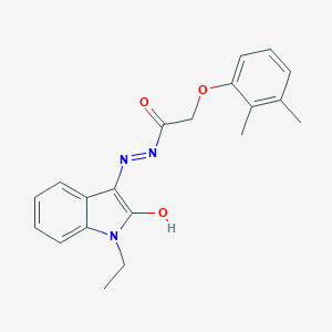 molecular formula C20H21N3O3 B433821 2-(2,3-dimethylphenoxy)-N'-(1-ethyl-2-oxo-1,2-dihydro-3H-indol-3-ylidene)acetohydrazide 