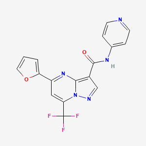 molecular formula C17H10F3N5O2 B4338214 5-(2-FURYL)-N-(4-PYRIDYL)-7-(TRIFLUOROMETHYL)PYRAZOLO[1,5-A]PYRIMIDINE-3-CARBOXAMIDE 