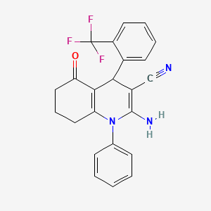 2-amino-5-oxo-1-phenyl-4-[2-(trifluoromethyl)phenyl]-1,4,5,6,7,8-hexahydro-3-quinolinecarbonitrile