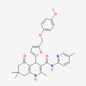 4-{5-[(4-METHOXYPHENOXY)METHYL]-2-FURYL}-2,7,7-TRIMETHYL-N~3~-(5-METHYL-2-PYRIDYL)-5-OXO-1,4,5,6,7,8-HEXAHYDRO-3-QUINOLINECARBOXAMIDE