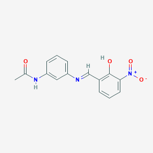 molecular formula C15H13N3O4 B433827 N-[3-({2-hydroxy-3-nitrobenzylidene}amino)phenyl]acetamide 