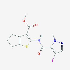 methyl 2-{[(4-iodo-1-methyl-1H-pyrazol-5-yl)carbonyl]amino}-5,6-dihydro-4H-cyclopenta[b]thiophene-3-carboxylate