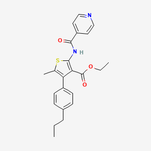 molecular formula C23H24N2O3S B4338325 ETHYL 5-METHYL-4-(4-PROPYLPHENYL)-2-[(4-PYRIDYLCARBONYL)AMINO]-3-THIOPHENECARBOXYLATE 