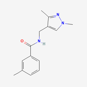 N-[(1,3-dimethyl-1H-pyrazol-4-yl)methyl]-3-methylbenzamide