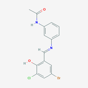 molecular formula C15H12BrClN2O2 B433833 N-{3-[(5-bromo-3-chloro-2-hydroxybenzylidene)amino]phenyl}acetamide 