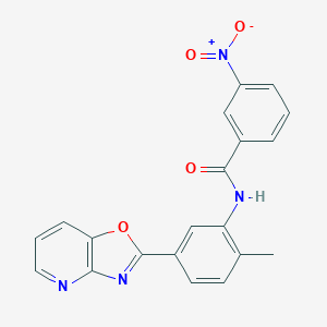 molecular formula C20H14N4O4 B433836 N-(2-Methyl-5-oxazolo[4,5-b]pyridin-2-yl-phenyl)-3-nitro-benzamide CAS No. 331866-23-0