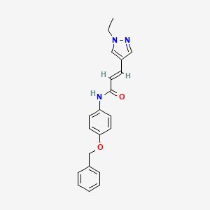 molecular formula C21H21N3O2 B4338364 (E)-N~1~-[4-(BENZYLOXY)PHENYL]-3-(1-ETHYL-1H-PYRAZOL-4-YL)-2-PROPENAMIDE 