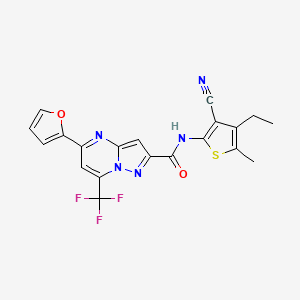 N-(3-cyano-4-ethyl-5-methyl-2-thienyl)-5-(2-furyl)-7-(trifluoromethyl)pyrazolo[1,5-a]pyrimidine-2-carboxamide