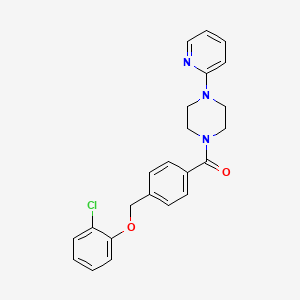 molecular formula C23H22ClN3O2 B4338424 1-{4-[(2-chlorophenoxy)methyl]benzoyl}-4-(2-pyridinyl)piperazine 