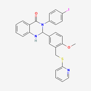 molecular formula C27H22IN3O2S B4338431 3-(4-IODOPHENYL)-2-{4-METHOXY-3-[(2-PYRIDYLSULFANYL)METHYL]PHENYL}-2,3-DIHYDRO-4(1H)-QUINAZOLINONE 