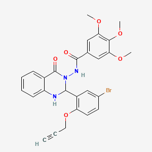 molecular formula C27H24BrN3O6 B4338432 N-[2-[5-bromo-2-(2-propyn-1-yloxy)phenyl]-4-oxo-1,4-dihydro-3(2H)-quinazolinyl]-3,4,5-trimethoxybenzamide 