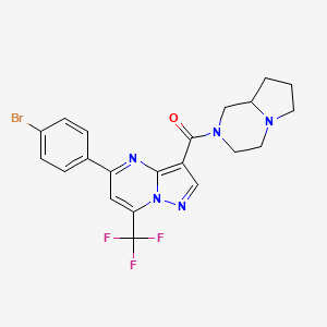 (5-(4-Bromophenyl)-7-(trifluoromethyl)pyrazolo[1,5-a]pyrimidin-3-yl)(hexahydropyrrolo[1,2-a]pyrazin-2(1H)-yl)methanone