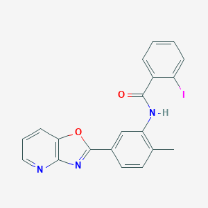 molecular formula C20H14IN3O2 B433850 2-iodo-N-(2-methyl-5-[1,3]oxazolo[4,5-b]pyridin-2-ylphenyl)benzamide CAS No. 331866-21-8