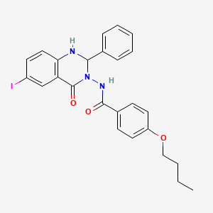 4-BUTOXY-N~1~-[6-IODO-4-OXO-2-PHENYL-1,4-DIHYDRO-3(2H)-QUINAZOLINYL]BENZAMIDE