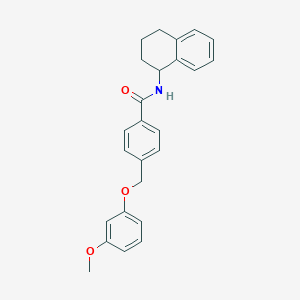 molecular formula C25H25NO3 B4338516 4-[(3-methoxyphenoxy)methyl]-N-(1,2,3,4-tetrahydronaphthalen-1-yl)benzamide 