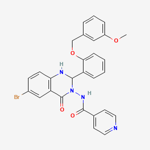 molecular formula C28H23BrN4O4 B4338535 N-(6-bromo-2-{2-[(3-methoxybenzyl)oxy]phenyl}-4-oxo-1,4-dihydro-3(2H)-quinazolinyl)isonicotinamide 