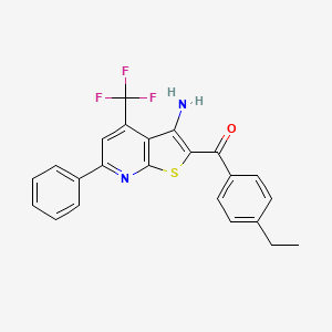 molecular formula C23H17F3N2OS B4338565 2-(4-ETHYLBENZOYL)-6-PHENYL-4-(TRIFLUOROMETHYL)THIENO[2,3-B]PYRIDIN-3-AMINE 