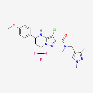 3-CHLORO-N~2~-[(1,3-DIMETHYL-1H-PYRAZOL-4-YL)METHYL]-5-(4-METHOXYPHENYL)-N~2~-METHYL-7-(TRIFLUOROMETHYL)-4,5,6,7-TETRAHYDROPYRAZOLO[1,5-A]PYRIMIDINE-2-CARBOXAMIDE