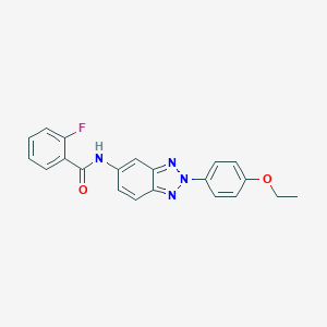 molecular formula C21H17FN4O2 B433860 N-[2-(4-ethoxyphenyl)-2H-1,2,3-benzotriazol-5-yl]-2-fluorobenzamide CAS No. 352666-24-1