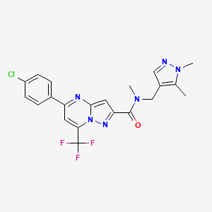 5-(4-chlorophenyl)-N-[(1,5-dimethyl-1H-pyrazol-4-yl)methyl]-N-methyl-7-(trifluoromethyl)pyrazolo[1,5-a]pyrimidine-2-carboxamide