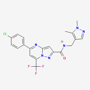 5-(4-chlorophenyl)-N-[(1,5-dimethyl-1H-pyrazol-4-yl)methyl]-7-(trifluoromethyl)pyrazolo[1,5-a]pyrimidine-2-carboxamide