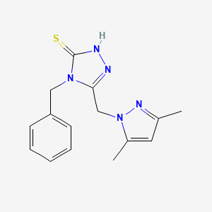 4-BENZYL-5-[(3,5-DIMETHYL-1H-PYRAZOL-1-YL)METHYL]-4H-1,2,4-TRIAZOL-3-YLHYDROSULFIDE