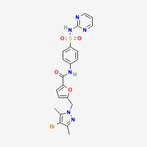 5-[(4-bromo-3,5-dimethyl-1H-pyrazol-1-yl)methyl]-N-{4-[(2-pyrimidinylamino)sulfonyl]phenyl}-2-furamide