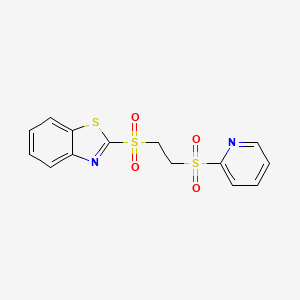 molecular formula C14H12N2O4S3 B4338696 2-{[2-(2-pyridinylsulfonyl)ethyl]sulfonyl}-1,3-benzothiazole 